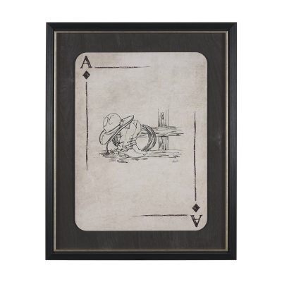 Aces Wild IV by Mercana Studio Textured Framed Artwork Matted under Glass