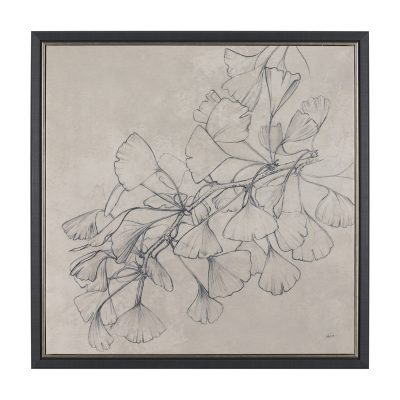 Ginkgo Shadows II by Mercana Studio Hand Embelished Textured Framed Canvas Artwork