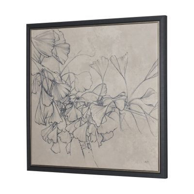 Alternative view of Ginkgo Shadows I by Mercana Studio Hand Embelished Textured Framed Canvas Artwork