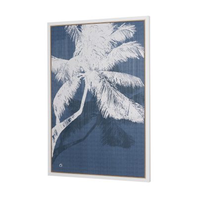 Alternative view of Palm Shadow II (Blue) by Mercana Studio Hand Embelished Textured Framed Canvas Artwork