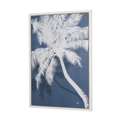 Alternative view of Palm Shadow I (Blue) by Mercana Studio Hand Embelished Textured Framed Canvas Artwork