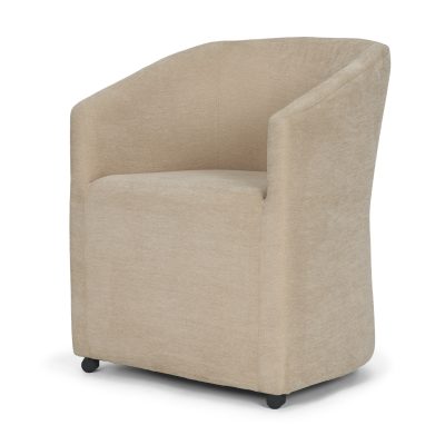 Sondra Beige Performance Fabric Upholstered Club Dining Chair
