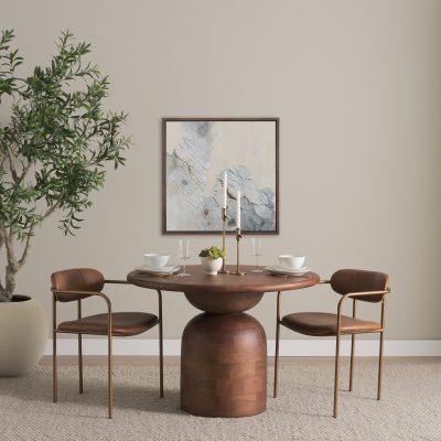 Alternative view of Parker Brown Leather Seat Gold Metal Frame Dining Chair