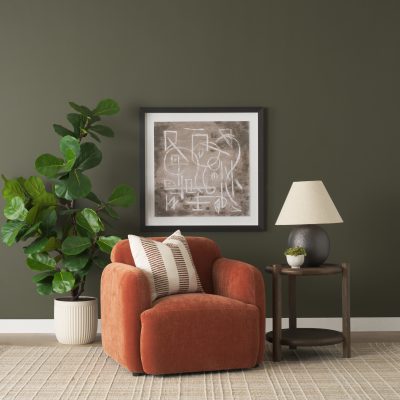 Alternative view of Saga Stonewashed Rust Chenille Fabric Upholstered Chair