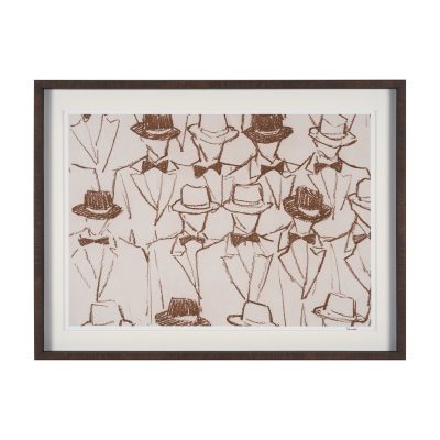 Bow Ties by Mercana Studio Hand-Embellished Framed Artwork Matted under Glass