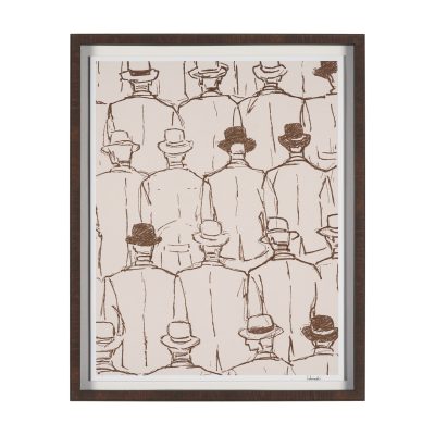 Overcoats by Mercana Studio Hand-Embellished Framed Artwork Matted under Glass