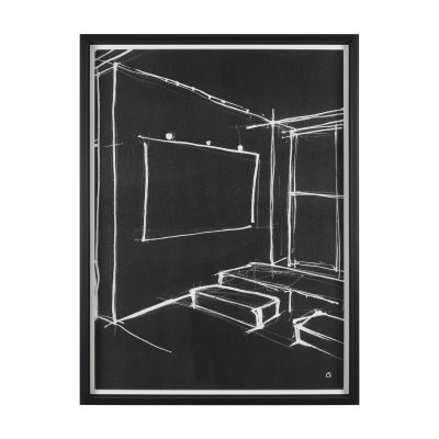 Interior Sketch V by Mercana Studio a Hand Embellished Framed Art Print