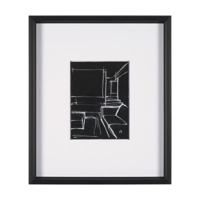 Interior Sketch IV by Mercana Studio a Hand Embellished Framed Art Print Matted under Glass