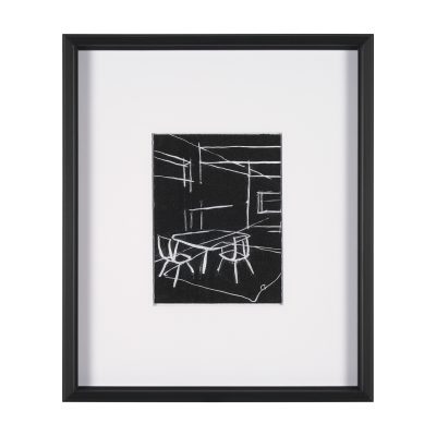 Interior Sketch III by Mercana Studio a Hand Embellished Framed Art Print Matted under Glass