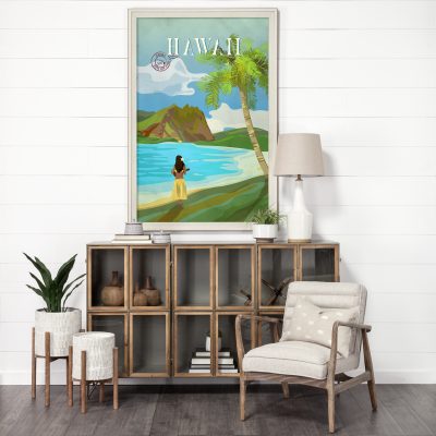 Alternative view of Hawaii Go USA (XL) by Mercana Studio a Hand Embellished Decograph Framed Art Print under Glass