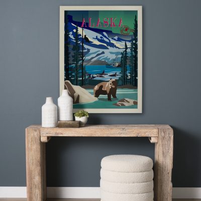 Alternative view of Alaska Go USA (L) by Mercana Studio a Hand Embellished Decograph Framed Art Print