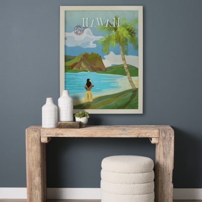 Alternative view of Hawaii Go USA (L) by Mercana Studio a Hand Embellished Decograph Framed Art Print