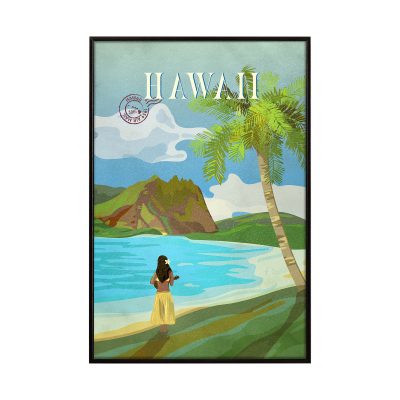 Hawaii Go USA (SM) by Mercana Studio a Hand Embellished Decograph Framed Art Print