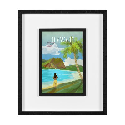 Hawaii Go USA (M) by Mercana Studio a Framed Art Print Matted under Glass