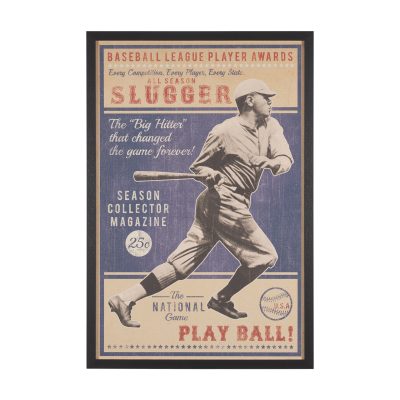 Play Ball by The Vintage Collection a Hand Embellished Framed Art Print