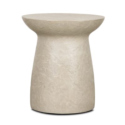 Mesa Round Stone Finish Pillar Accent Table