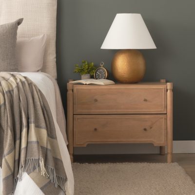 Alternative view of Phil Light Brown Wood 2 Drawer Accent Cabinet