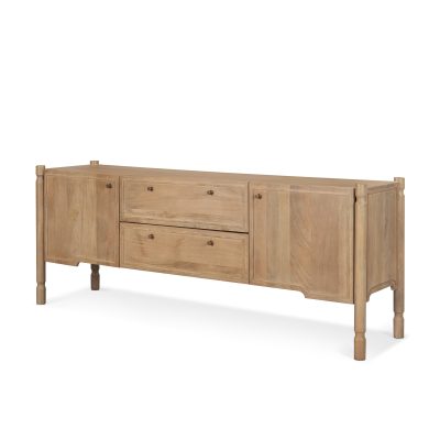 Phil Light Brown Wood 2 Door 1 Drawer w/ Pull Down Media Console