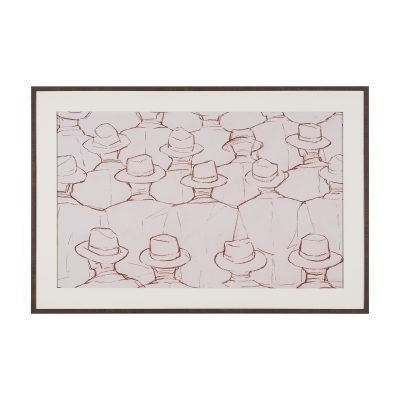 Hats by Mercana Studio Hand Embelished Framed Artwork Matted under Glass