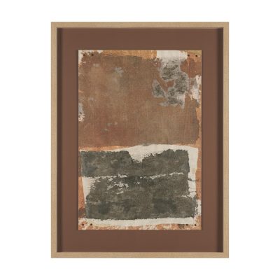 Textural Echo - Rust by Kristine Hegre Hand Embelished Textured Framed Artwork Matted under Glass