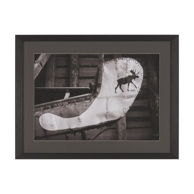 Moose Canoe by Deborah Revell Framed Art Print Matted under Glass