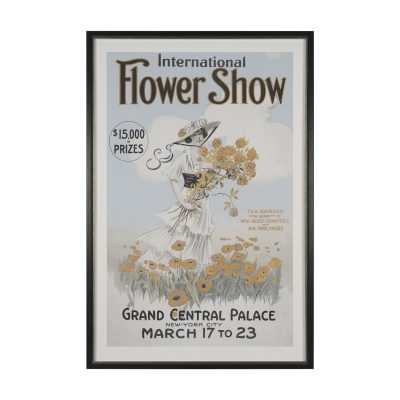 Ephemera Flower Show by The Vintage Collection Hand Embelished Framed Artwork Matted under Glass