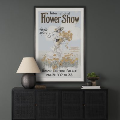 Alternative view of Ephemera Flower Show by The Vintage Collection Hand Embelished Framed Artwork Matted under Glass