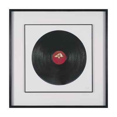 Record by Deborah Revell Hand Embelished Framed Art Print Matted under Glass
