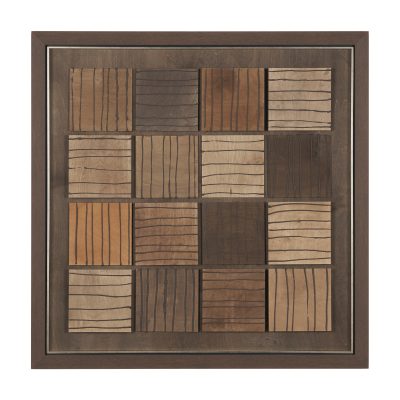 Timber Mosaic II by Mercana Studio Handmade Original Framed Artwork Matted