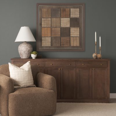 Alternative view of Timber Mosaic II by Mercana Studio Handmade Original Framed Artwork Matted