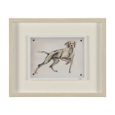 Playful Pup V by Mercana Studio Hand Embelished Framed Artwork Matted under Glass