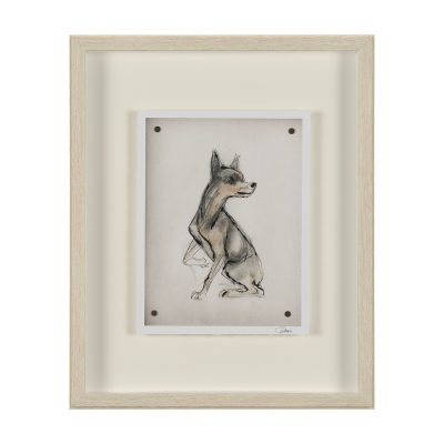 Playful Pup IV by Mercana Studio Hand Embelished Framed Artwork Matted under Glass