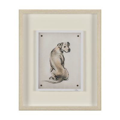 Playful Pup III by Mercana Studio Hand Embelished Framed Artwork Matted under Glass