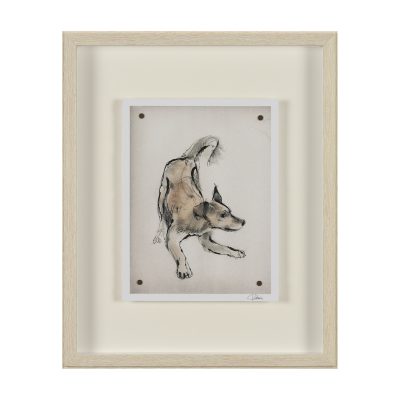 Playful Pup I by Mercana Studio Hand Embelished Framed Artwork Matted under Glass
