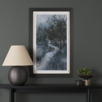 Alternative view of Brook and Willows II by Mercana Studio Hand Embelished Textured Framed Artwork Matted under Glass