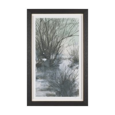 Brook and Willows I by Mercana Studio Hand Embelished Textured Framed Artwork Matted under Glass