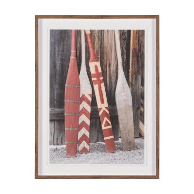 Canoe Paddles by Deborah Revell Hand Embelished Framed Art Print Matted under Glass