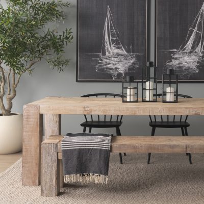 Alternative view of McArthur 84" Whitewash Reclaimed Wood Dining Table