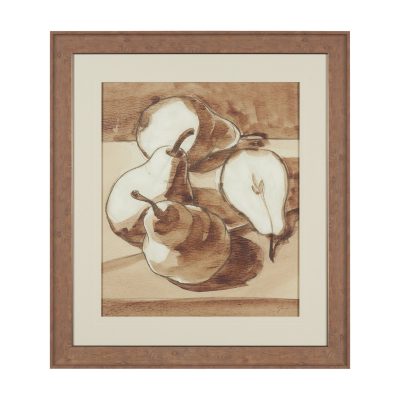 Pear Study II by Mercana Studio Hand Embelished Textured Framed Artwork Matted under Glass