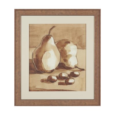 Pear Study I by Mercana Studio Hand Embelished Textured Framed Artwork Matted under Glass