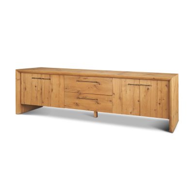 Belford 94" Light Brown Oak Wood Media Console